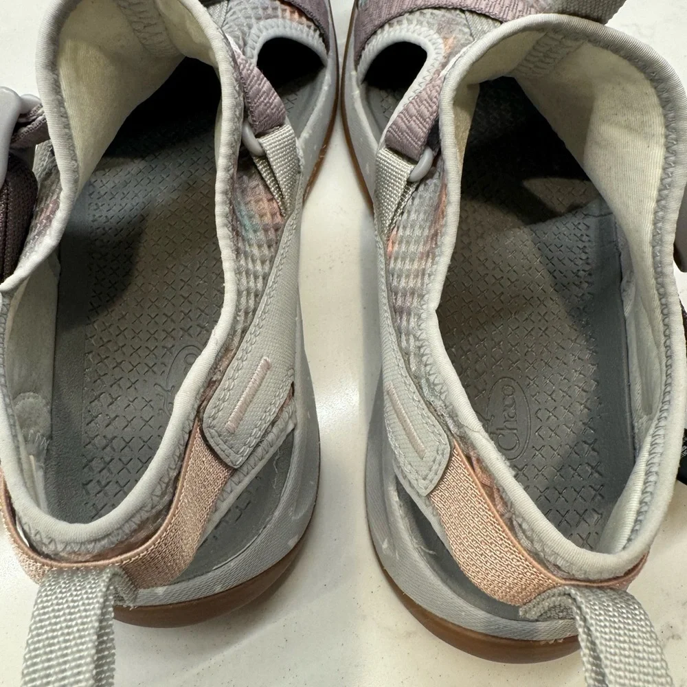 Chaco Odyssey‎ Closed Toe Hiking Sandals Women 10 Gray Purple Trail Water Shoes